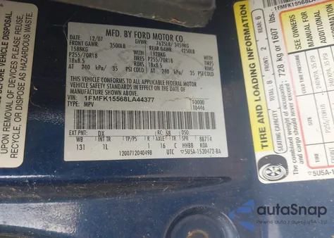 2008 Ford Expedition El Xlt from USA, damaged, VIN 1FMFK15568LA44377